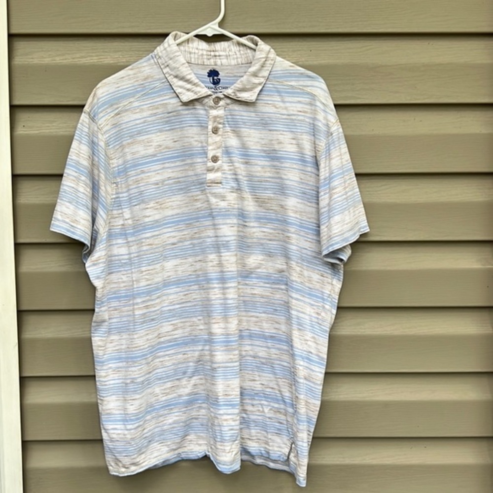 Ocean&Coast mens white 3 button polo shirt $5/25